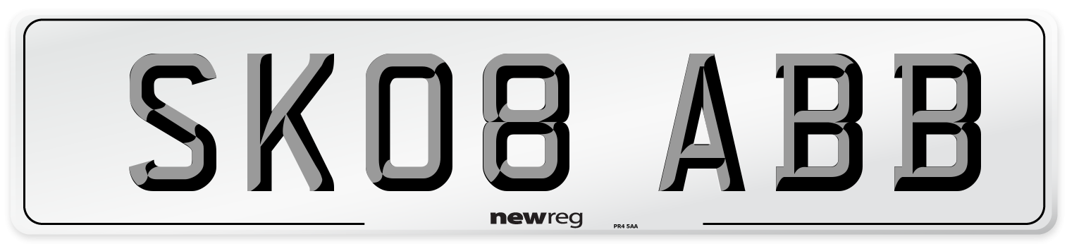 SK08 ABB Number Plate from New Reg